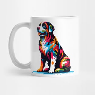 Colorful Braque Francais Pyrenean in Splash Art Style Mug